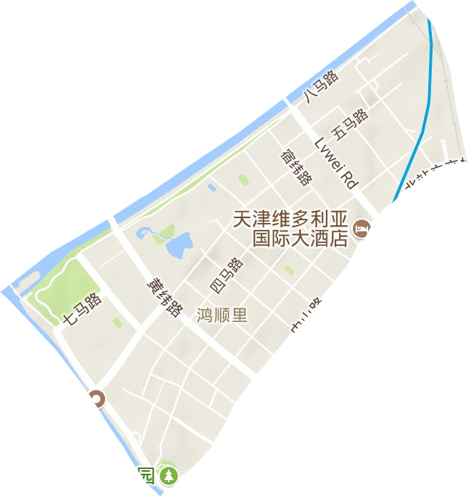 鸿顺里街道地形地图