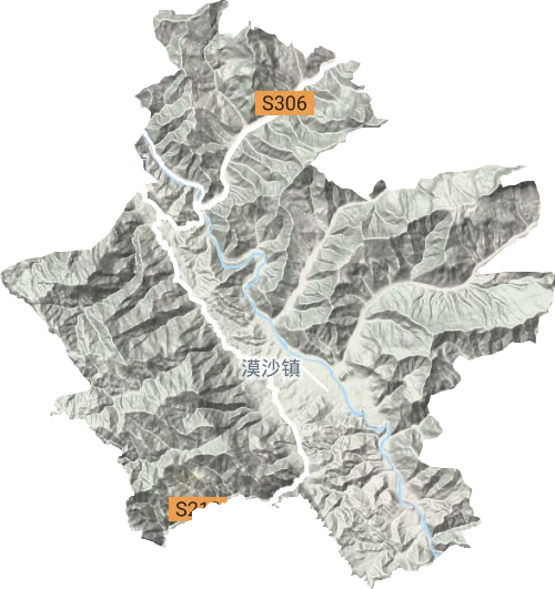 漠沙镇地形地图
