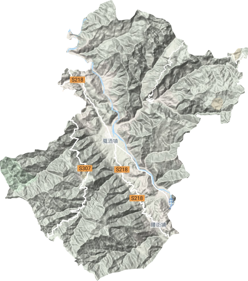 戛洒镇地形地图