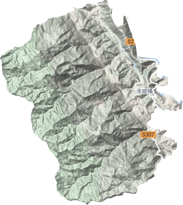 水塘镇地形地图