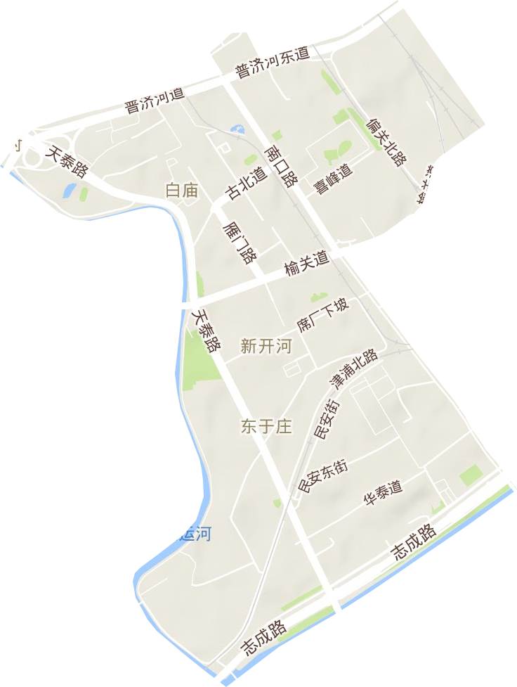 新开河街道地形地图