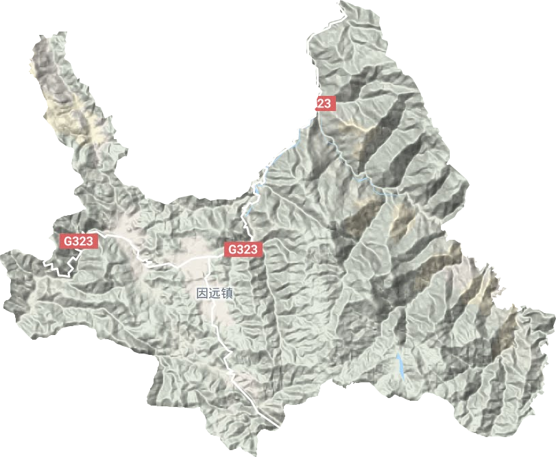 因远镇地形地图