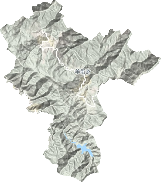 羊街乡地形地图