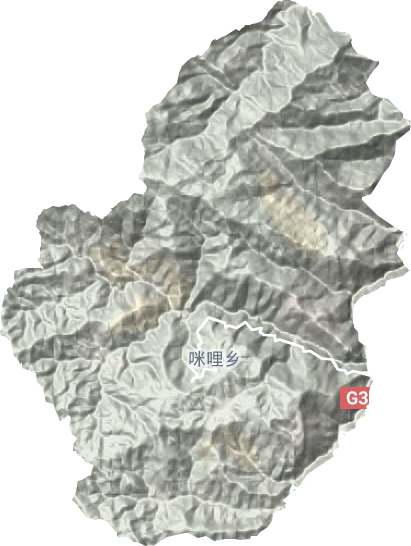 咪哩乡地形地图