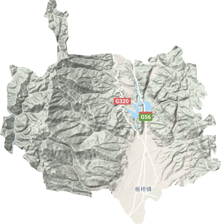 板桥镇地形地图