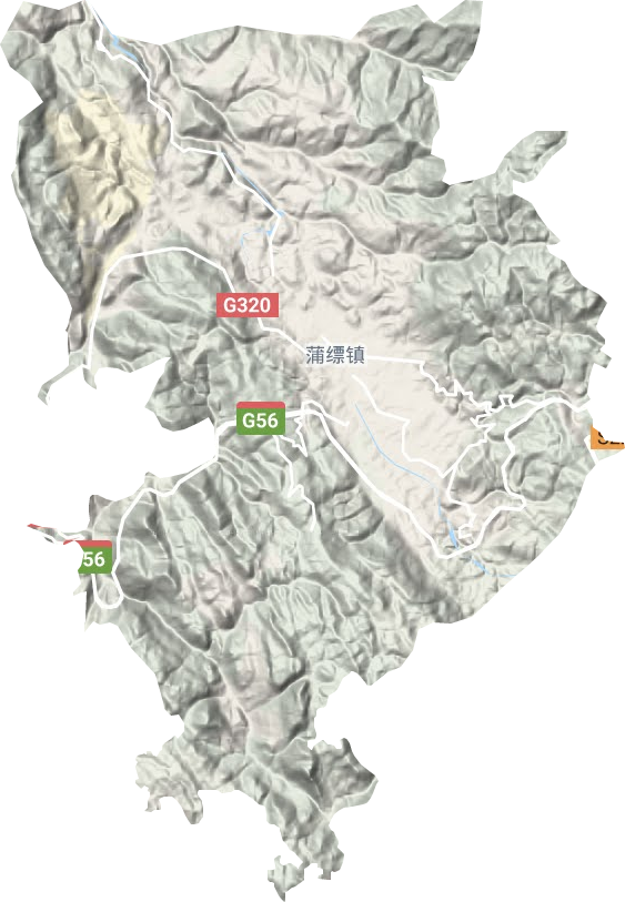 蒲缥镇地形地图