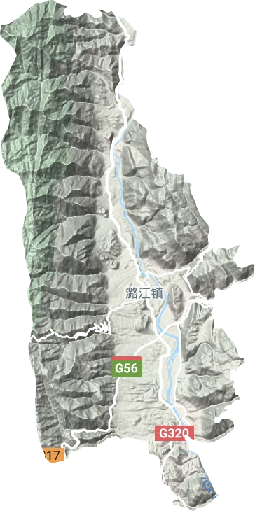 潞江镇地形地图