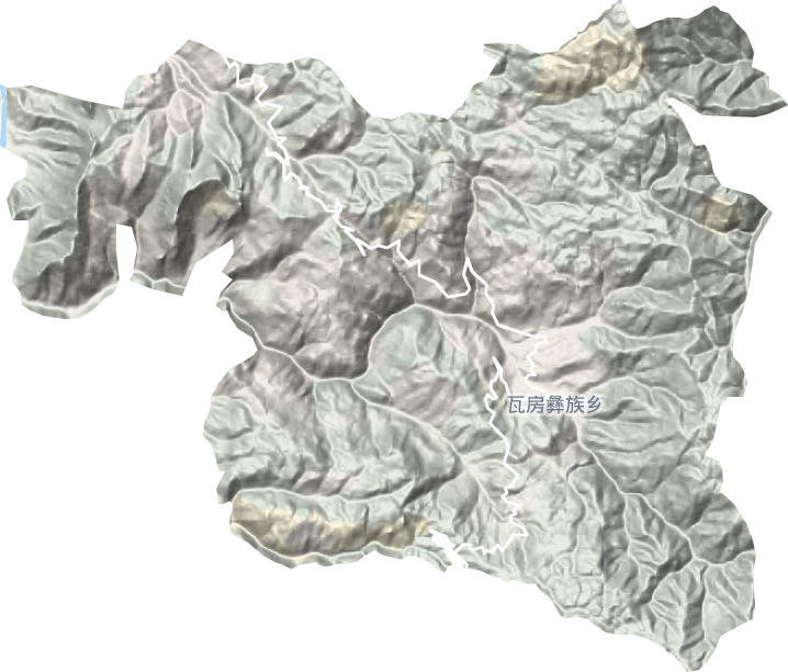瓦房彝族苗族乡地形地图