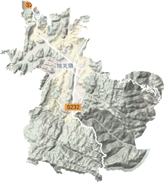 姚关镇地形地图