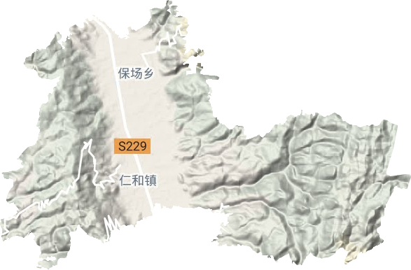 仁和镇地形地图