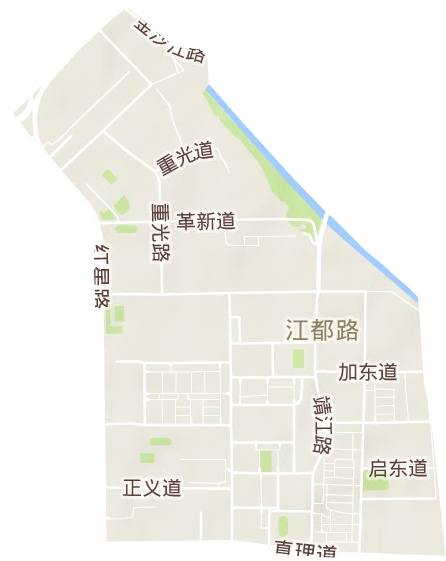 江都路街道地形地图