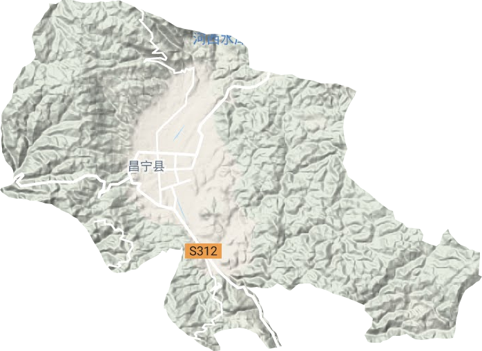 田园镇地形地图
