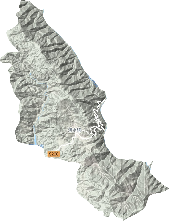 漭水镇地形地图