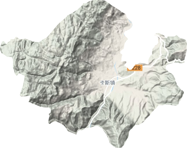 卡斯镇地形地图