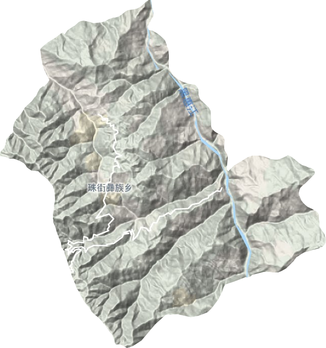 珠街彝族乡地形地图