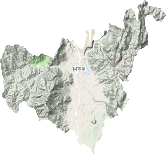 固东镇地形地图