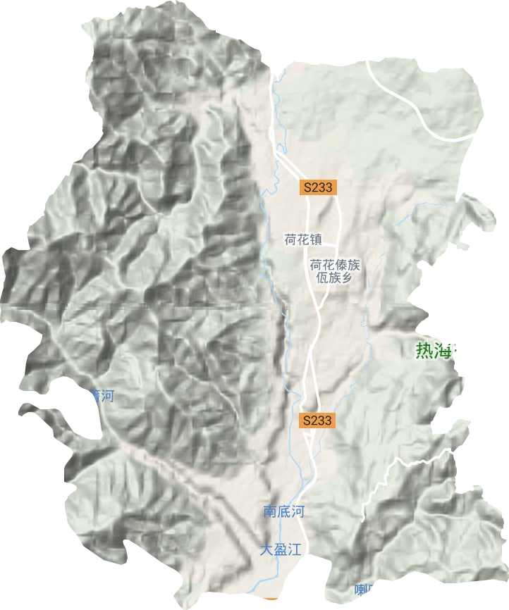荷花镇地形地图