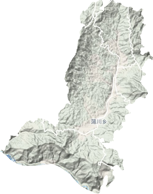 蒲川乡地形地图