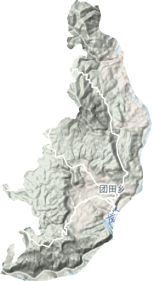 团田乡地形地图