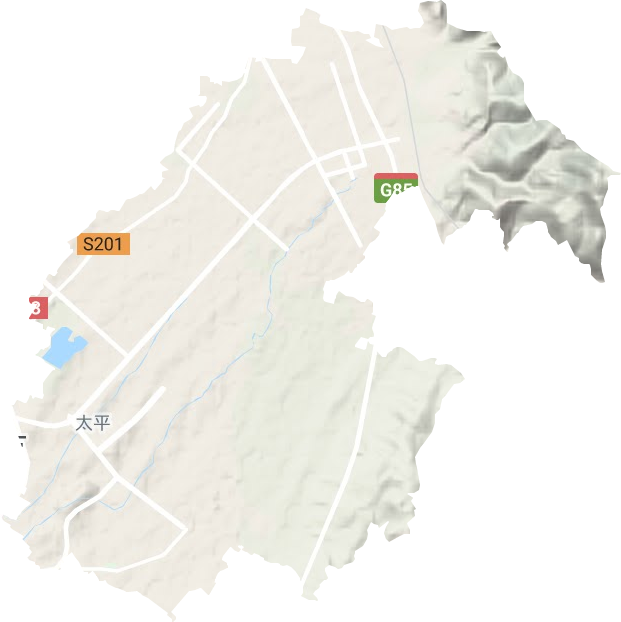太平街道地形地图