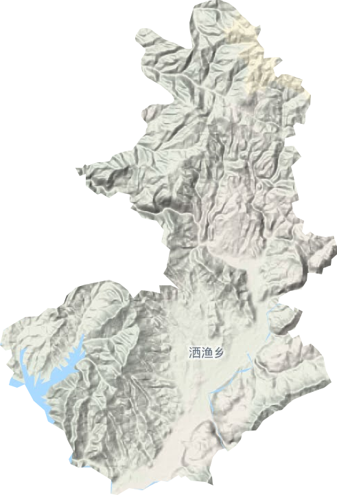 洒渔镇地形地图