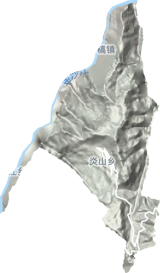 炎山镇地形地图