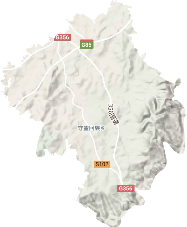守望回族乡地形地图