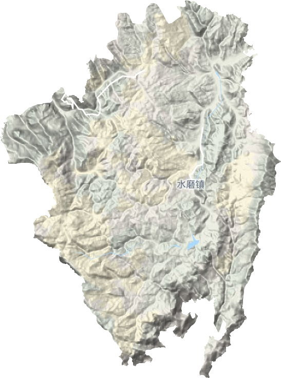 水磨镇地形地图