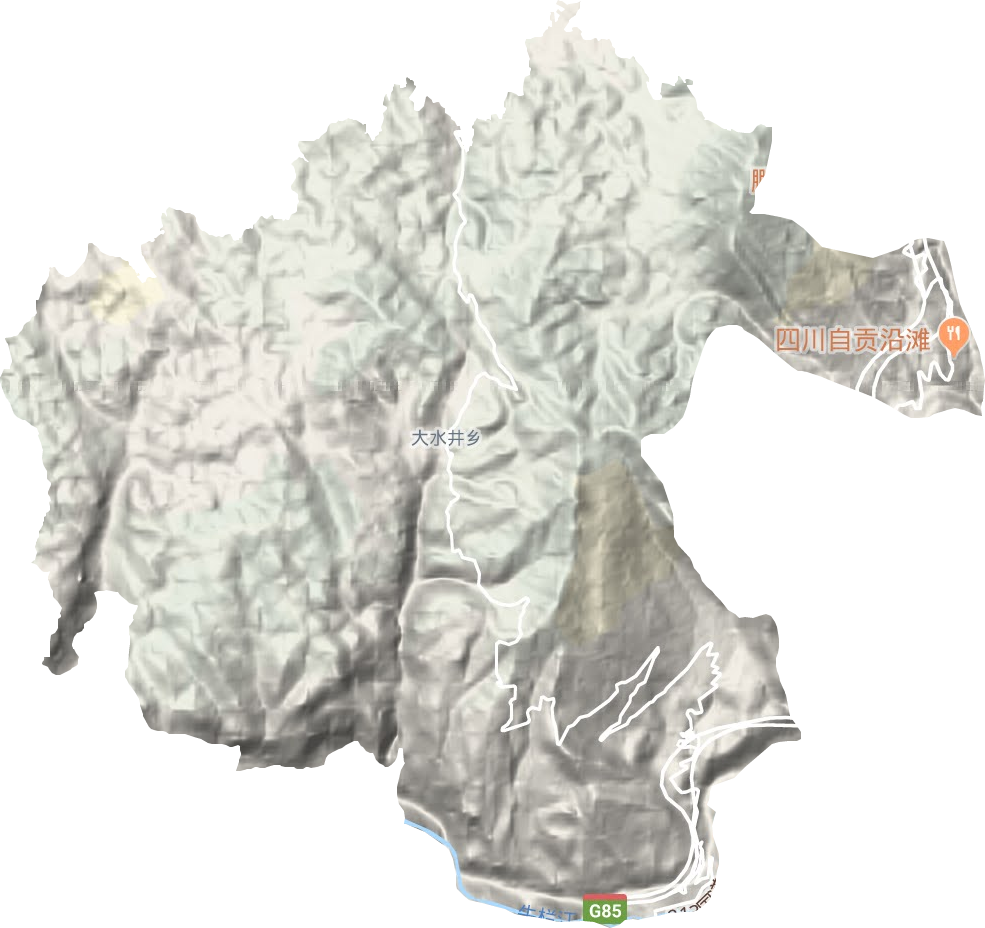 江底镇地形地图