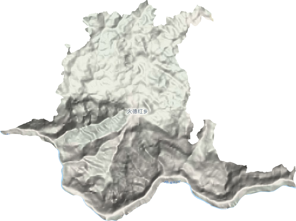 火德红镇地形地图
