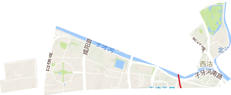 西沽街道地形地图