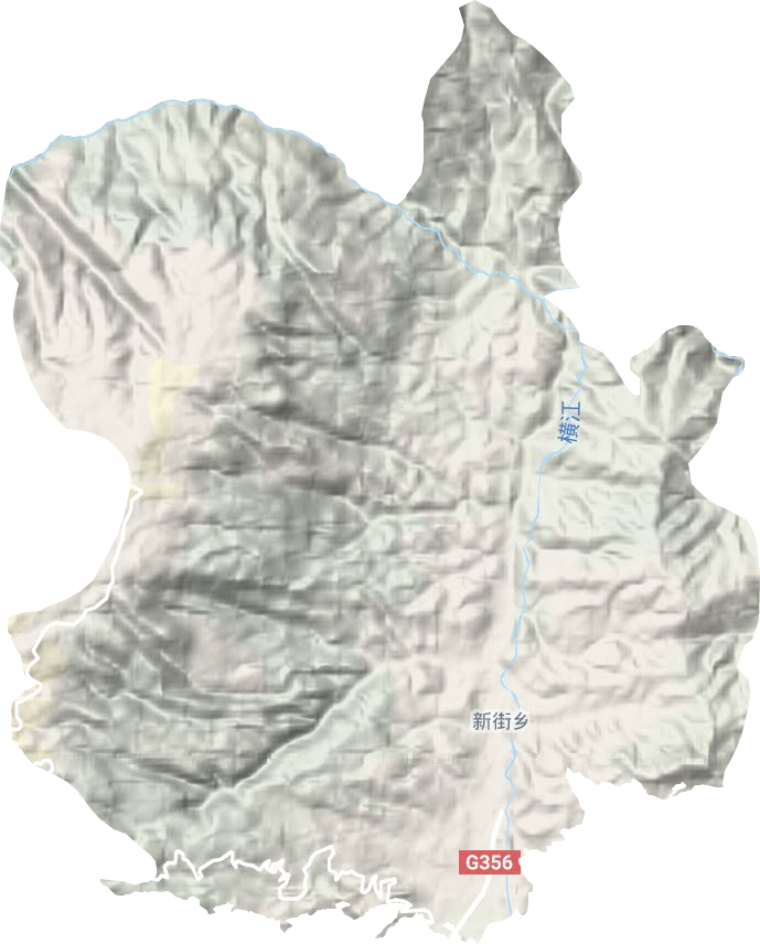新街镇地形地图