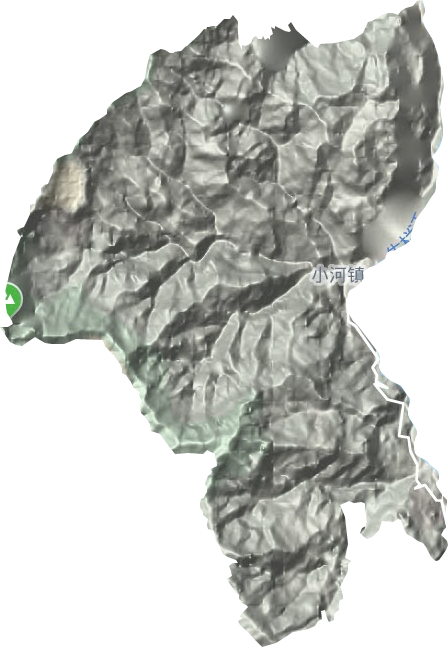 小河镇地形地图