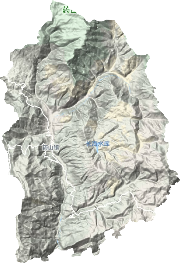 药山镇地形地图
