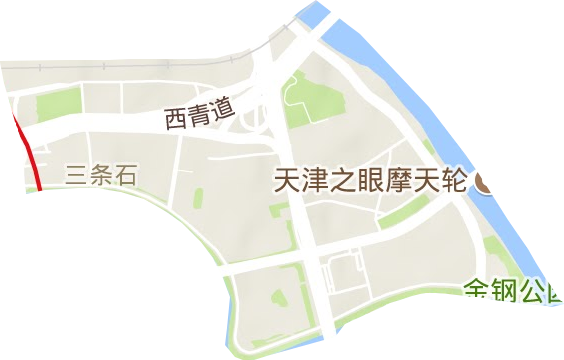 三条石街道地形地图