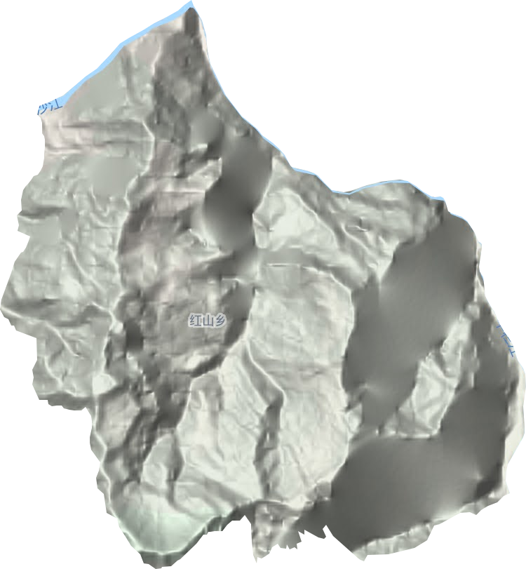 红山乡地形地图