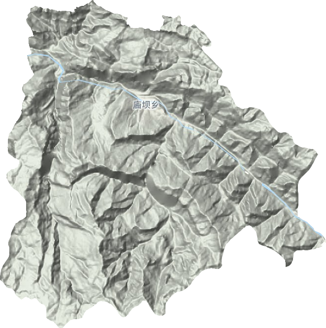 庙坝镇地形地图
