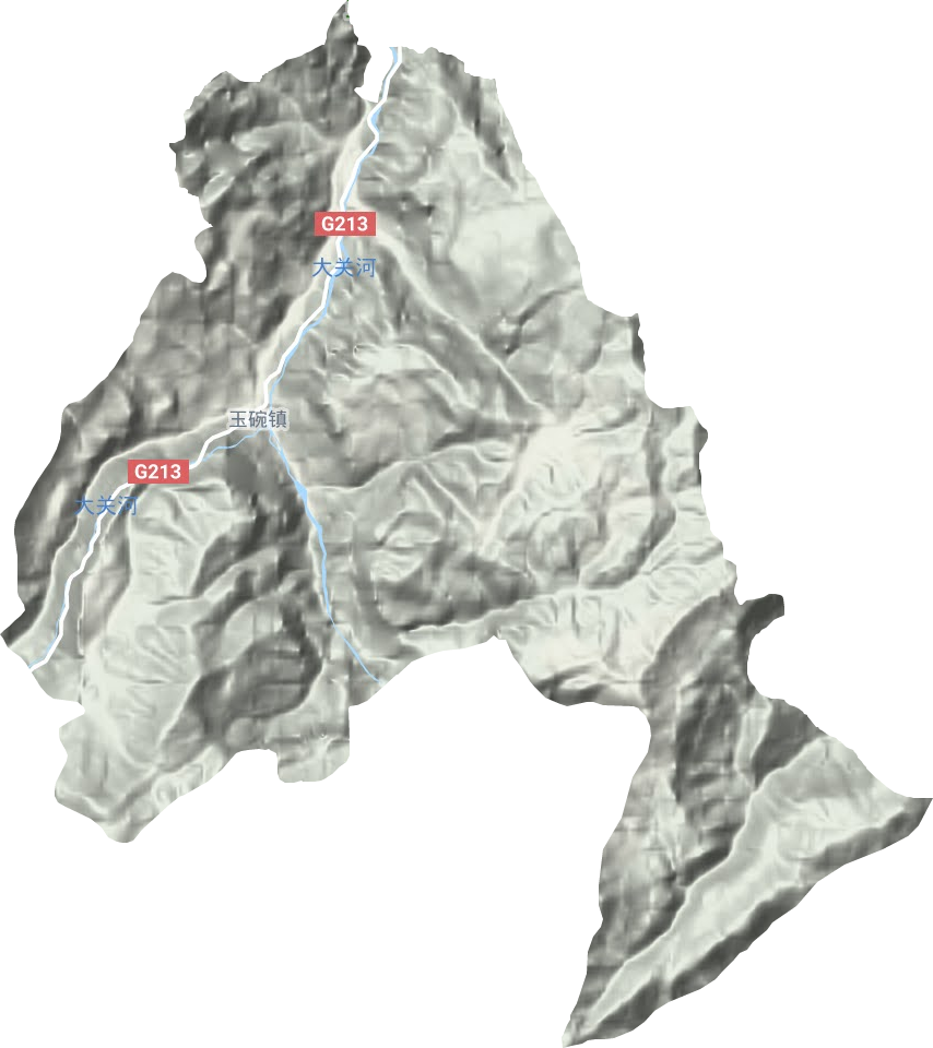 玉碗镇地形地图