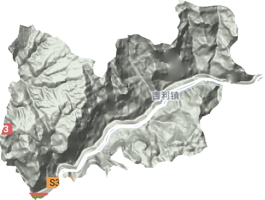 吉利镇地形地图