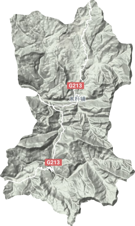 木杆镇地形地图