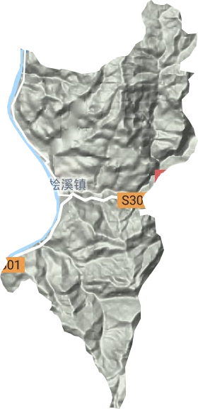 桧溪镇地形地图