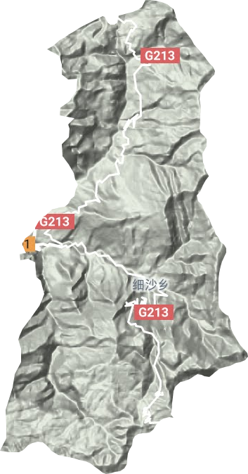 细沙乡地形地图