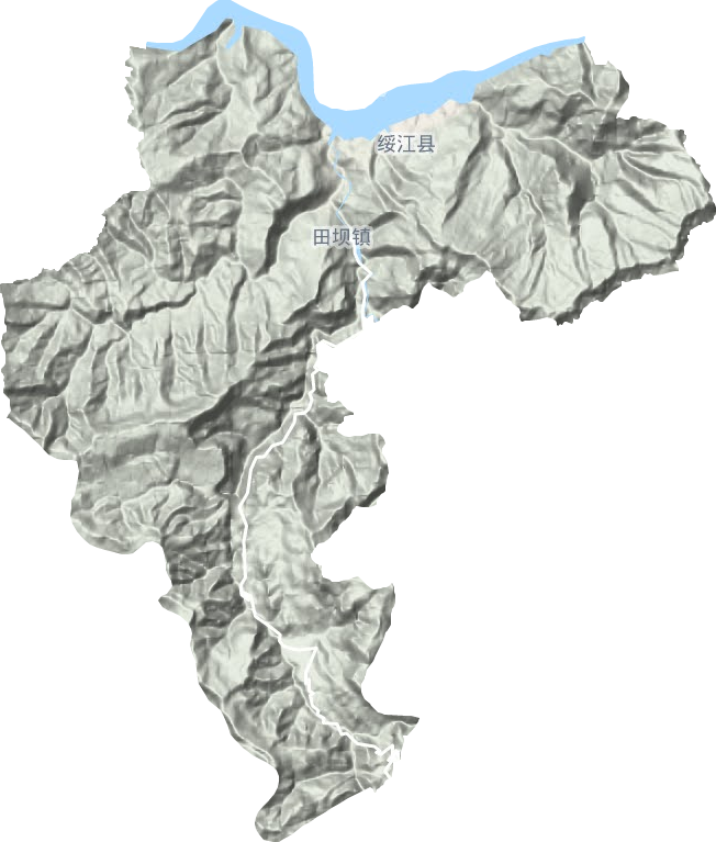 中城镇地形地图