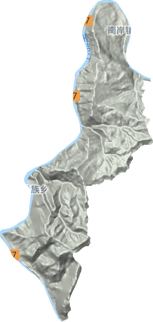 南岸镇地形地图