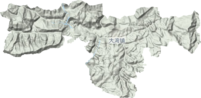 大湾镇地形地图
