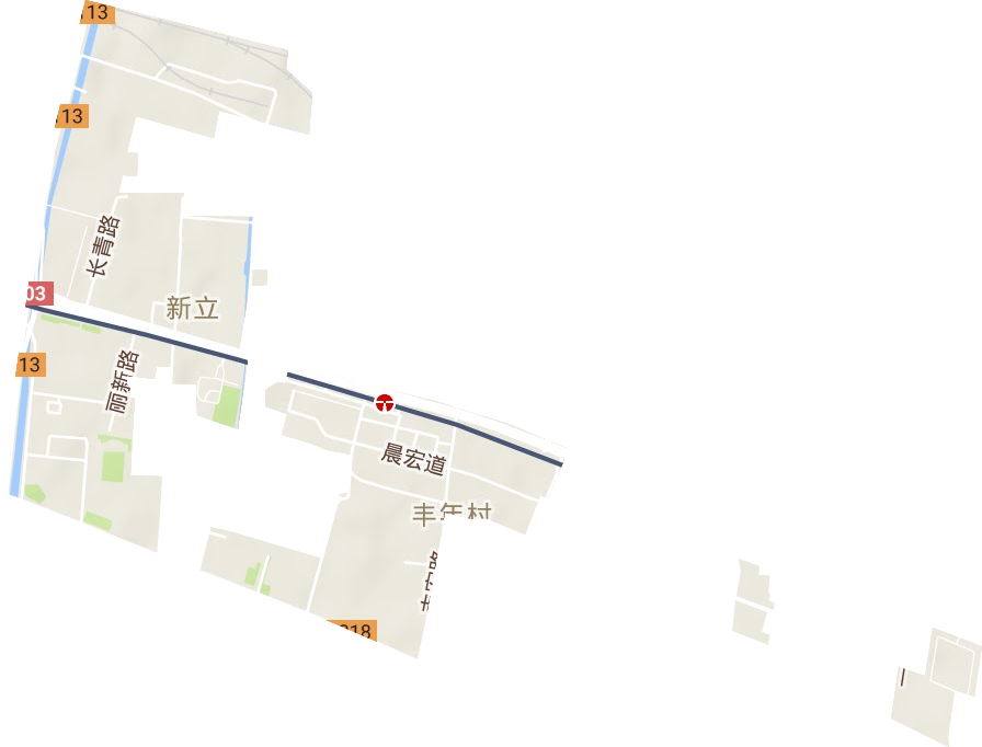 丰年村街道地形地图