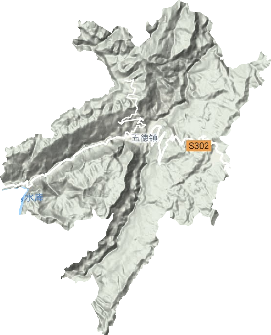 五德镇地形地图
