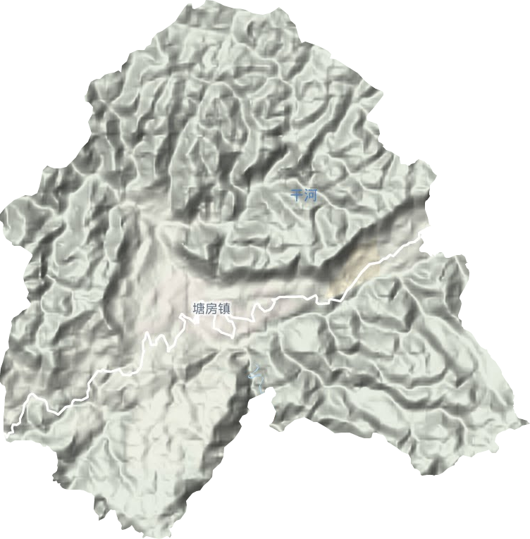塘房镇地形地图