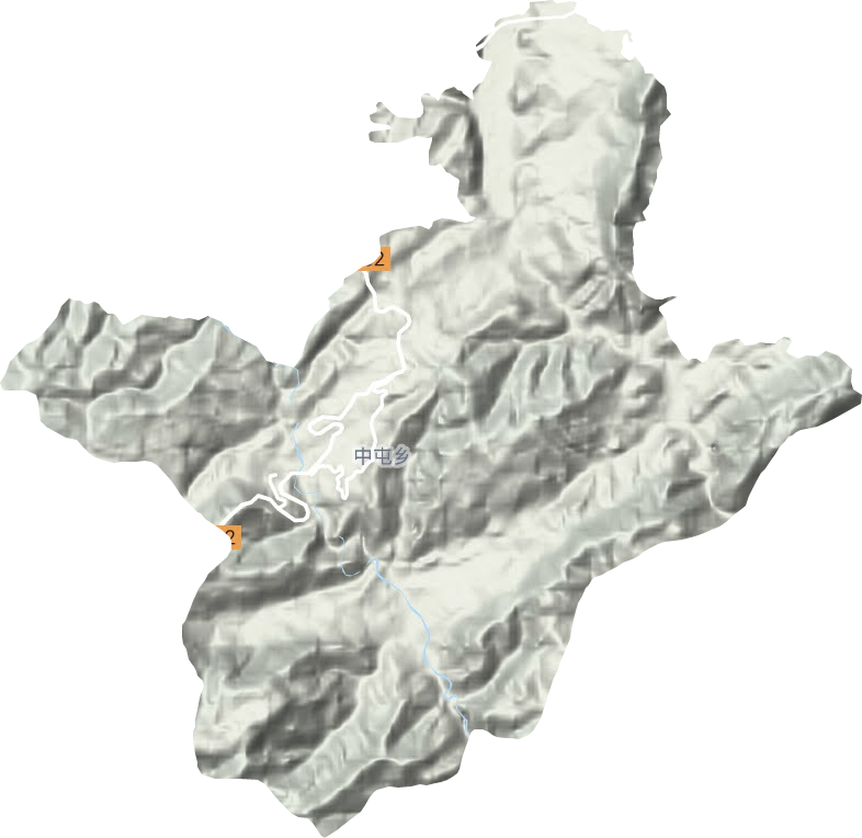 中屯镇地形地图