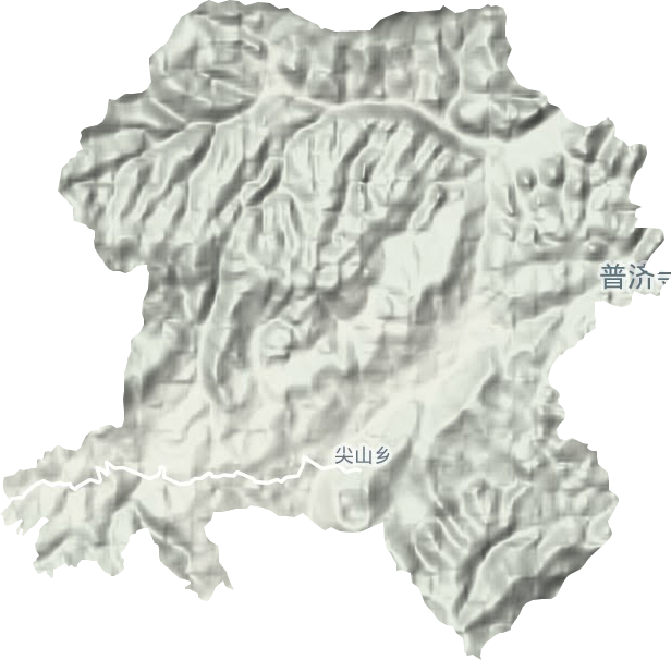 尖山乡地形地图
